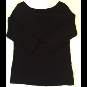 Jones NY blk jersey 3/4 slv, scoop neck lg $10